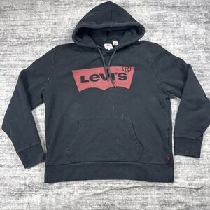 Vtg Levi's Men's Hoodie Levi Logo Long Sleeve Casual Hooded Pullover Size Large